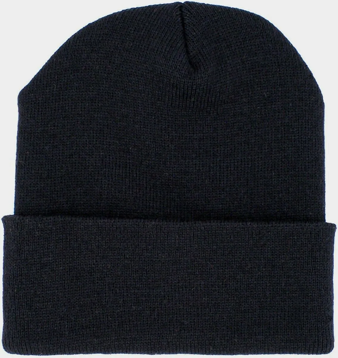 BLACK BEANIE WATCH CAP COLD WEATHER KNIT HAT USA MADE