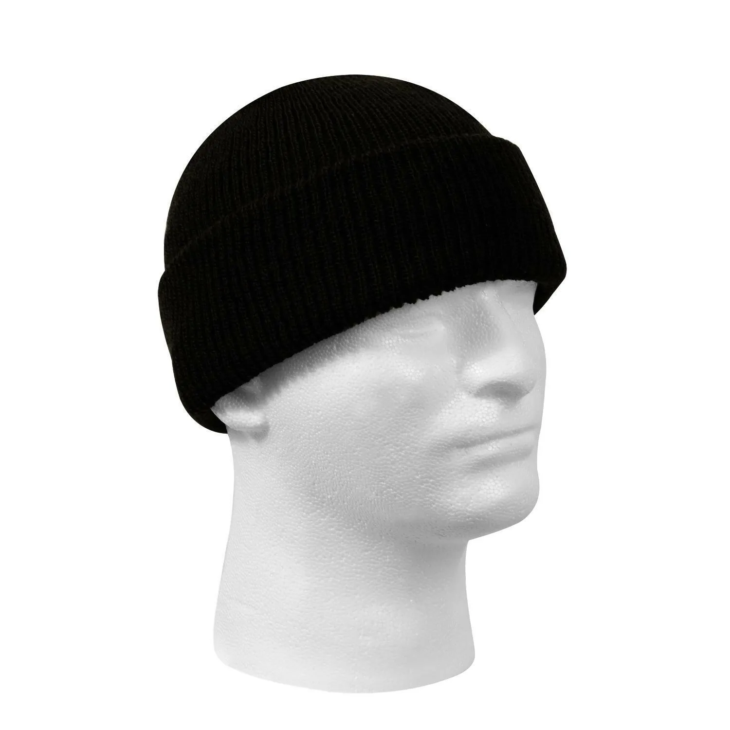 BLACK BEANIE WATCH CAP COLD WEATHER KNIT HAT USA MADE