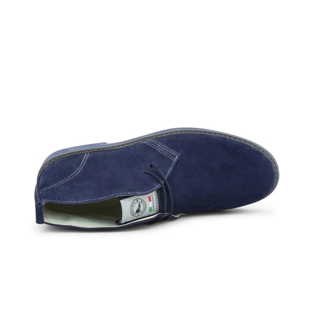 Blue Suede Lace Up Desert Boots