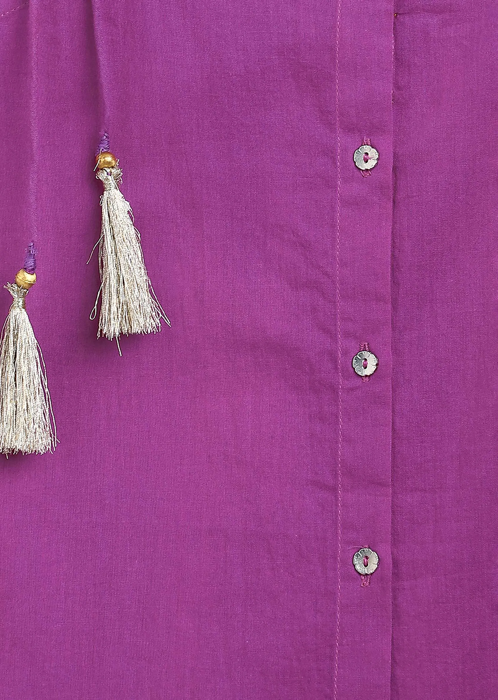Kalki Girls Purple Strappy Straight Cut Sharara Suit With Gotta Patti Work And A Tie Dye Dupatta By Tiber Taber