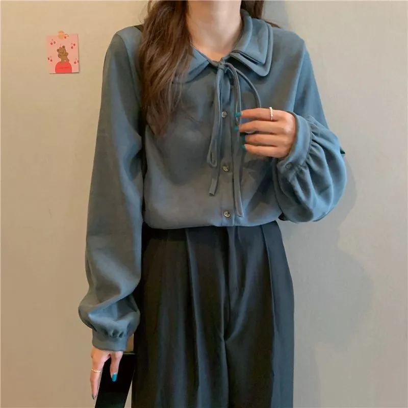 Kawaii Solid Color Strappy Blouse