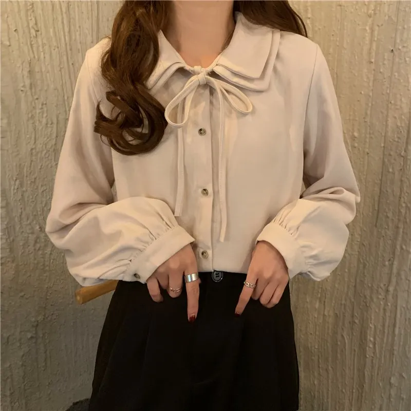 Kawaii Solid Color Strappy Blouse