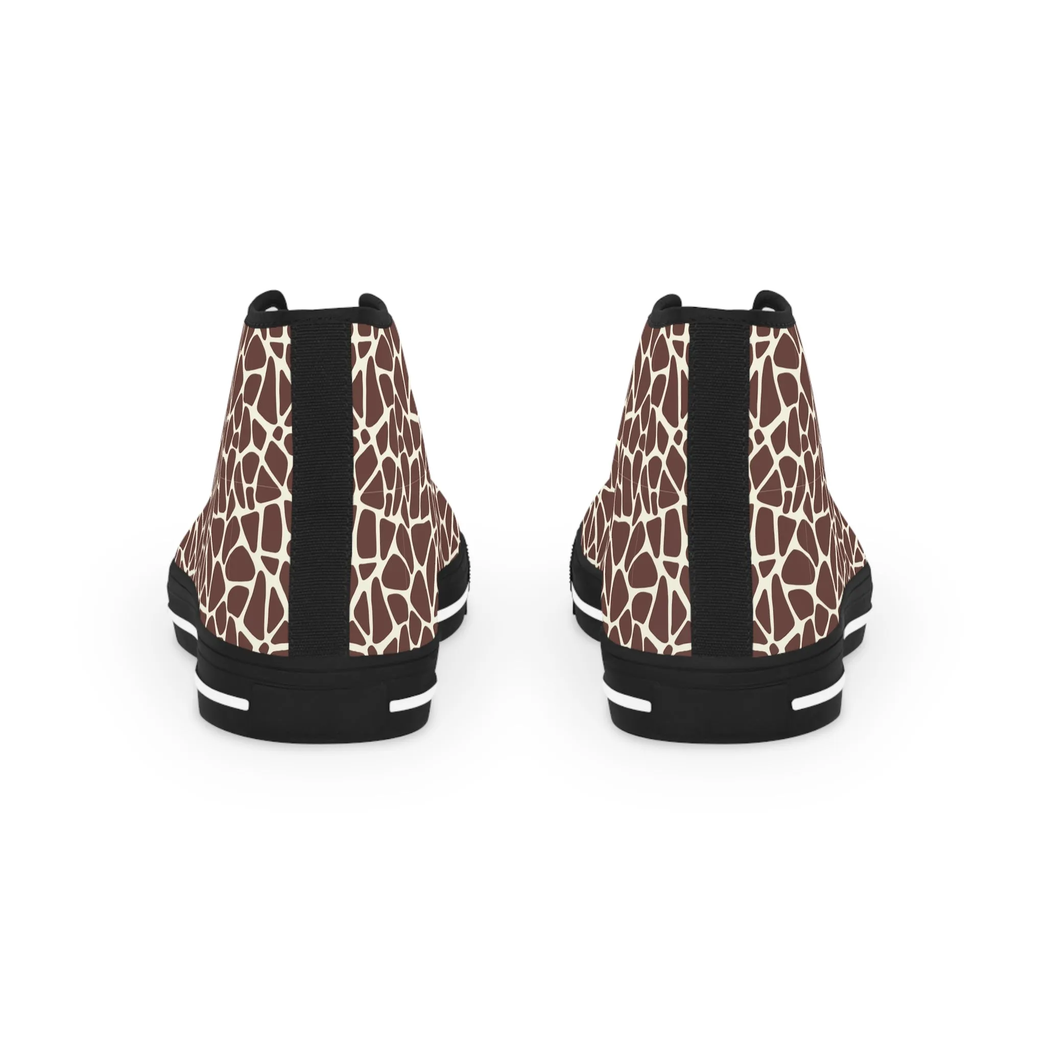 Men's High Top Canvas Sneakers - Giraffe Print