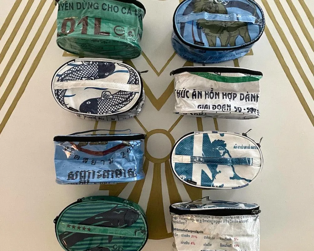 Upcycled Toiletry, Travel, Makeup Bag, Sustainable!